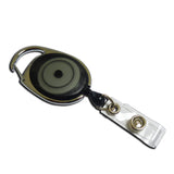 Round Carabiner Badge Reel - 1 1/4" - Belt Clip - Clear Strap