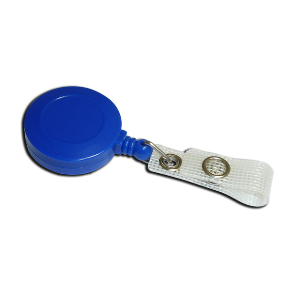 Round Badge Reel - 3/4" - Belt Clip - Clear Strap