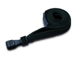 3/8'' Premium Flat Braid Lanyard with Safety Breakaway Fitting & Plastic Hook (multiple colors)
