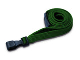 3/8'' Premium Flat Braid Lanyard with Safety Breakaway Fitting & Plastic Hook (multiple colors)