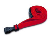 3/8'' Premium Flat Braid Lanyard with Safety Breakaway Fitting & Plastic Hook (multiple colors)